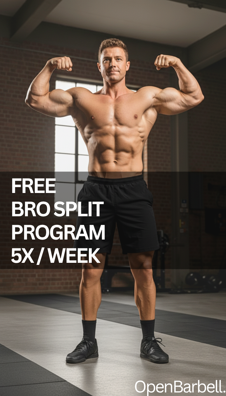 Free Bro Split Workout Program, 5 Days/Week