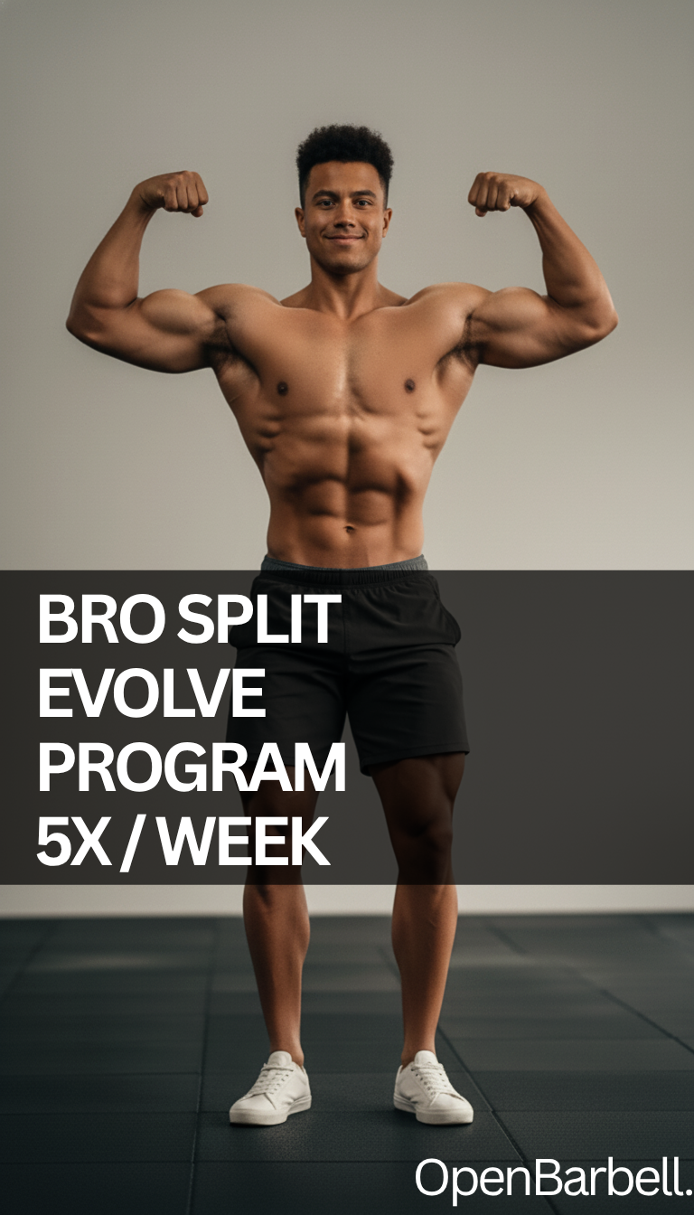 Bro Split Evolve Program, 5 Days/Week